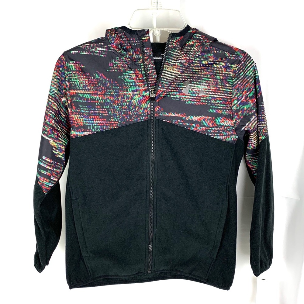 Under Armor Fleece multi color black zip  jacket